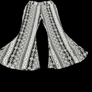 Black and White Patterned Flare Pants - NEw